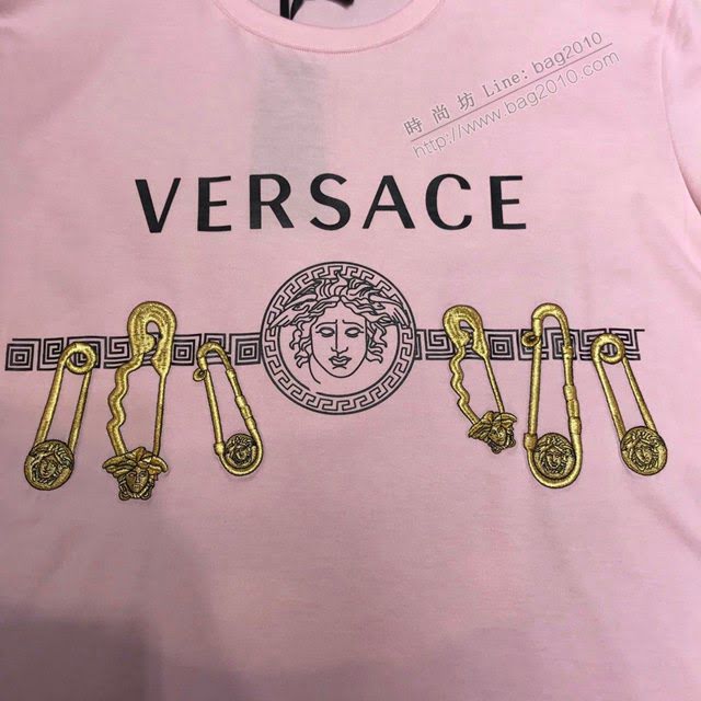 Versace男短袖 範思哲2020新款男裝 重工釘珠片男T恤  tzy2394